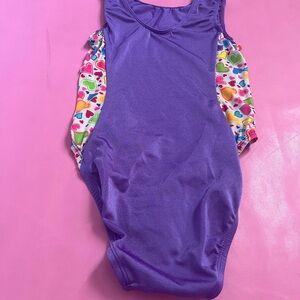 Purple Swimsuit with Heart Pattern